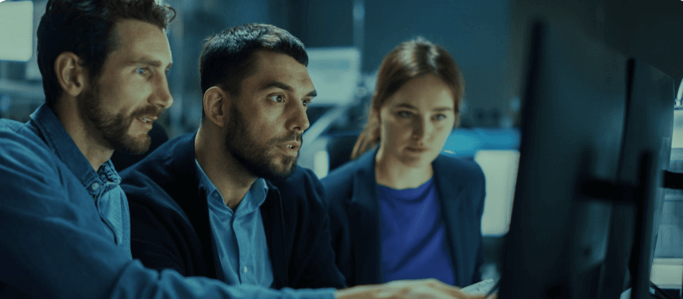 Team of professionals working together