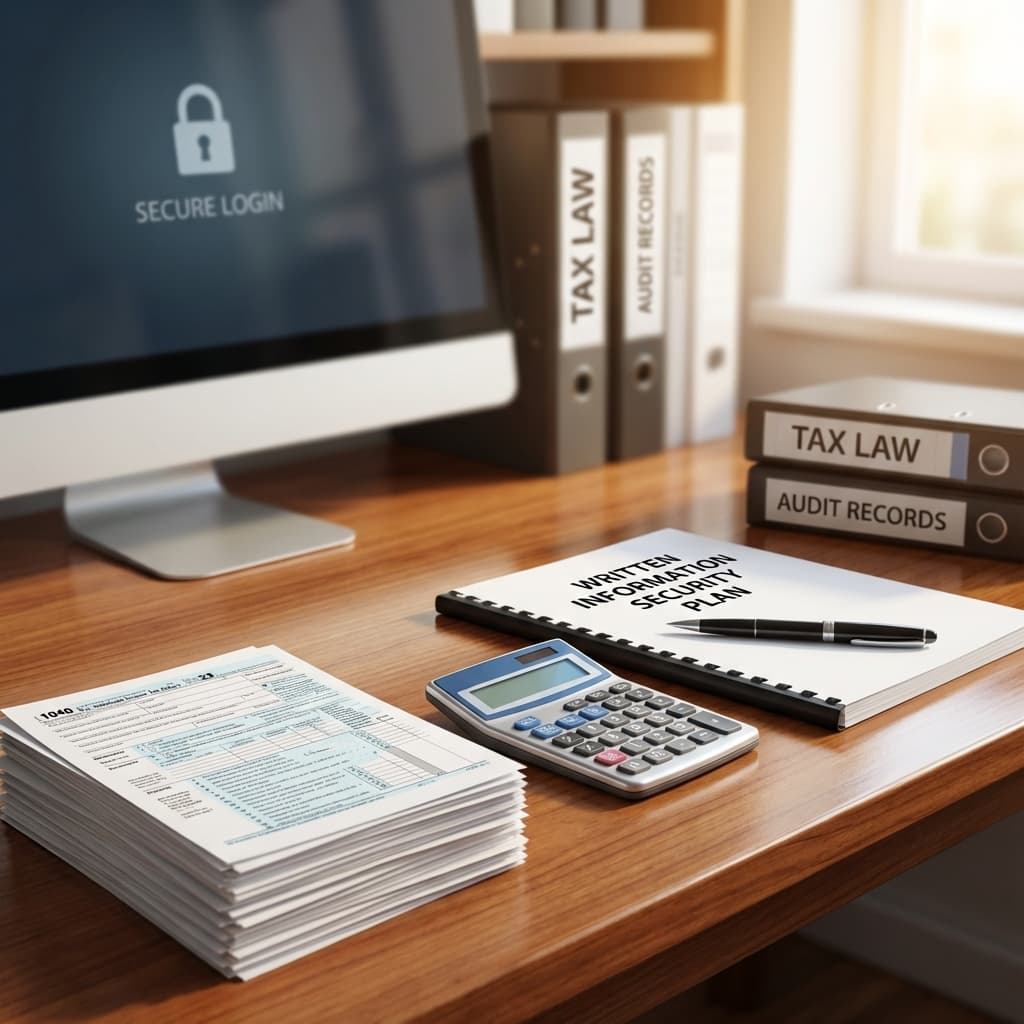 Accountant reviewing compliance dashboard