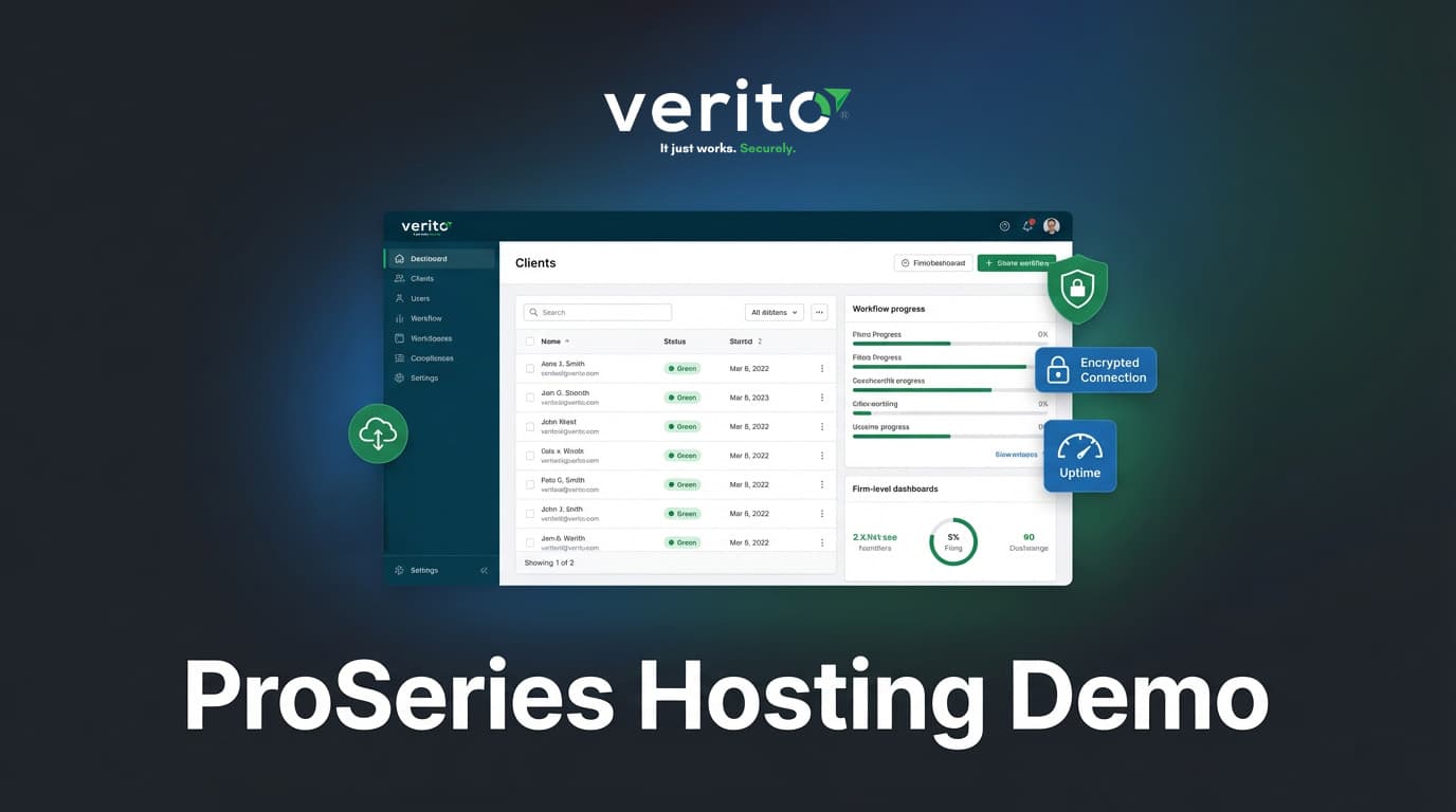 ProSeries tax software hosted on Verito dedicated server