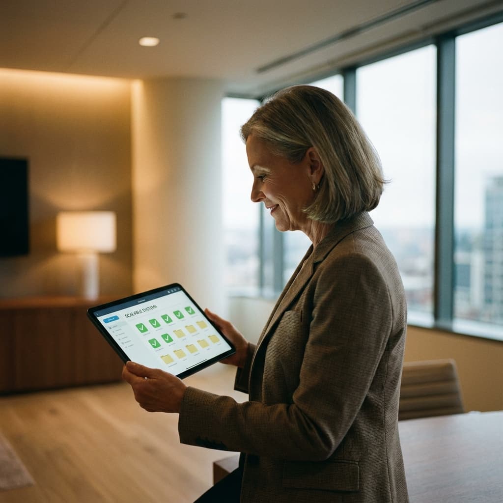 Partner reviewing scalable IT systems