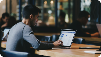 Person typing on laptop