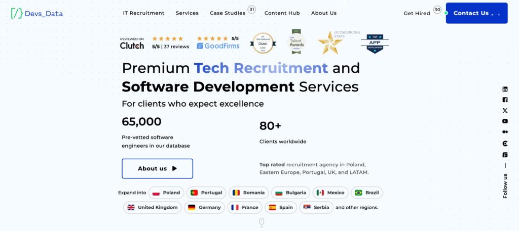 DevsData - homepage
