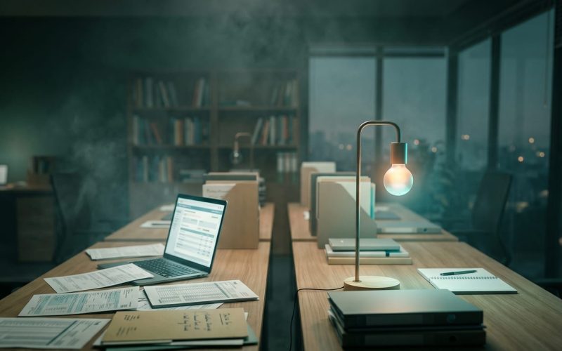 Modern CPA firm office at dusk illustrating co-managed and fully managed IT side by side