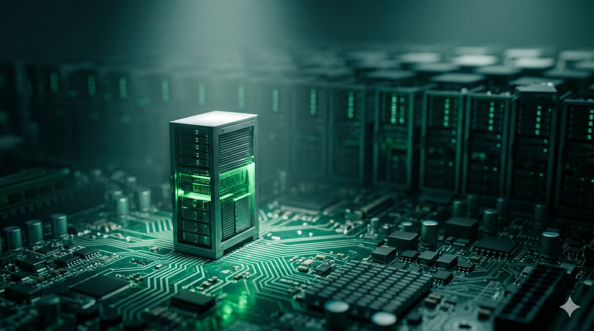 Dedicated server isolation vs shared hosting cinematic visual | Verito