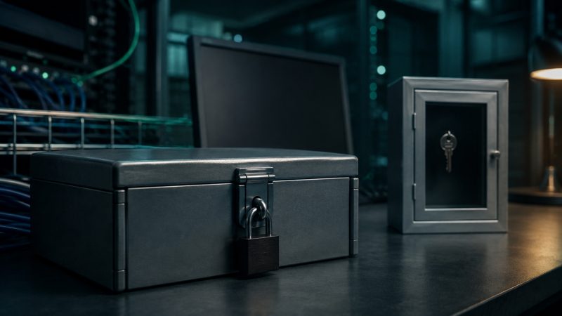 Encrypted client data with separately protected key cinematic visual | Verito