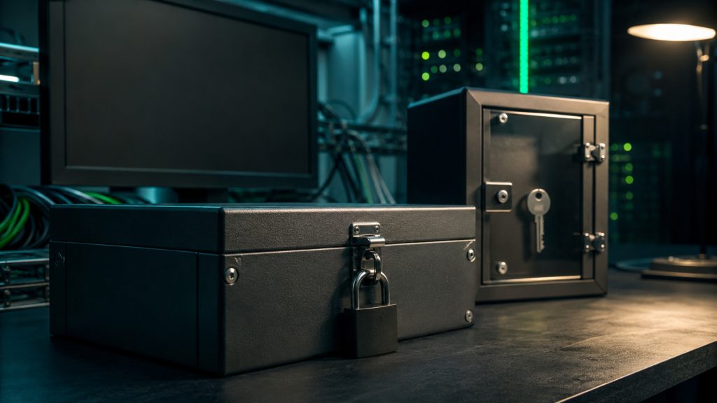 Encrypted client storage with protected key cinematic visual | Verito
