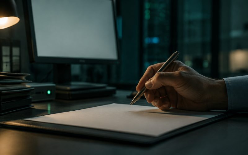 Professional review of AI assisted tax work cinematic visual | Verito