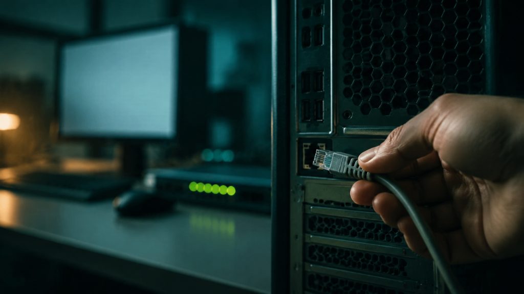 Network cable disconnected after a phishing click cinematic visual | Verito