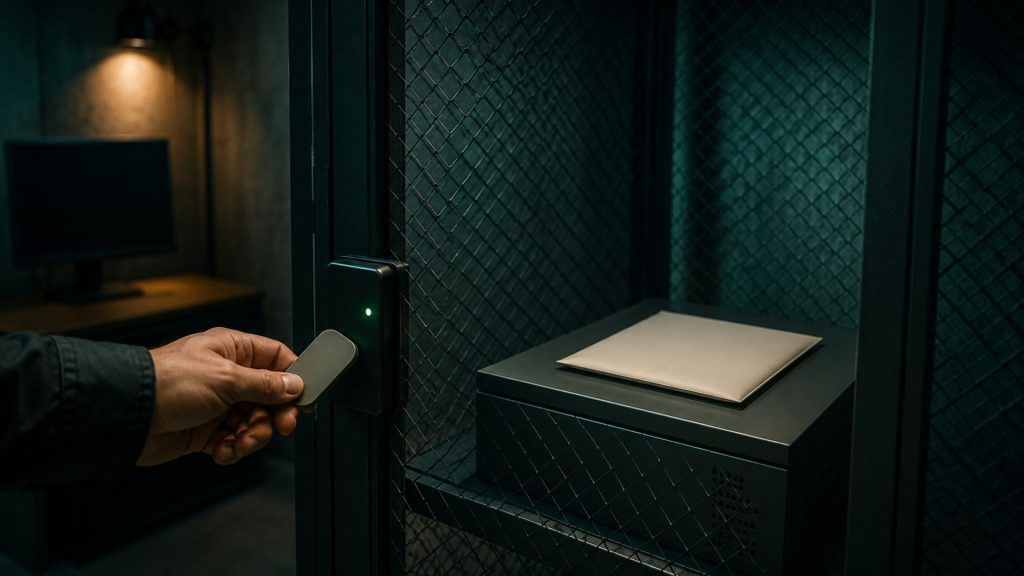 Client portal keeping documents in controlled storage cinematic visual | Verito