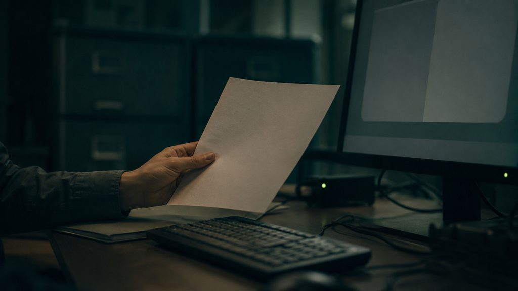 Client tax data entering an AI tool cinematic visual | Verito