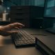 Client data beside an unapproved AI workspace cinematic visual | Verito