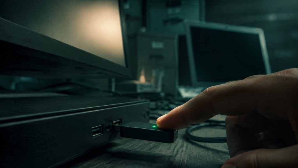 Hardware security key stopping phishing relay cinematic visual | Verito