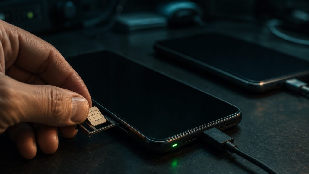 SIM swap redirecting mobile codes cinematic visual | Verito